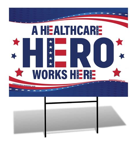 Healthcare Hero Works Here Yard Sign | Thank You Yard Sign | Healthcare