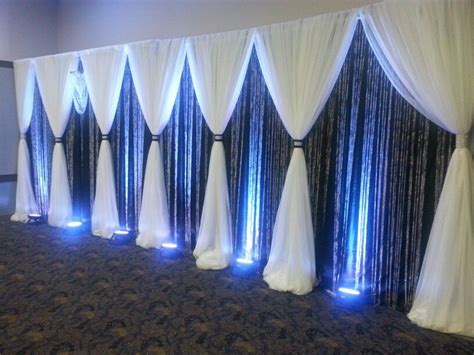 Black And White Backdrop With Crystal Curtains Wedding Hall Decorations