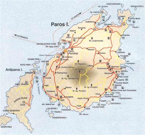 Map Of Paros Island Paros Paros Island Paros Greece