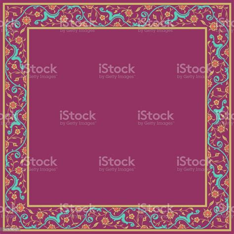 Arabic Floral Frame Traditional Islamic Design Stock Illustration