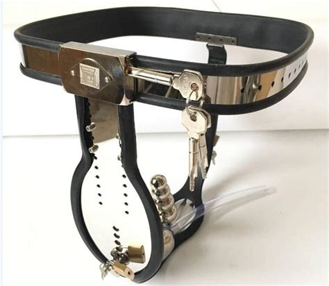 Cinturón de castidad de acero inoxidable con acabado de espejo ajustable para hombre jaula