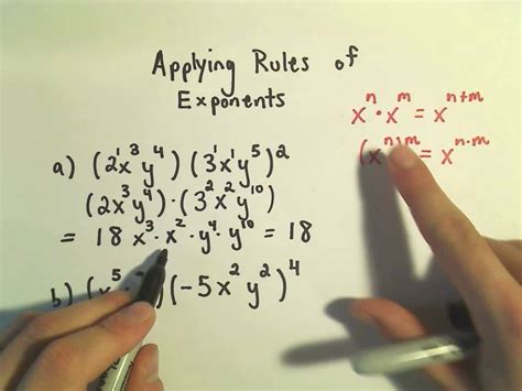 Applying the Rules of Exponents - Basic Examples #1 - YouTube