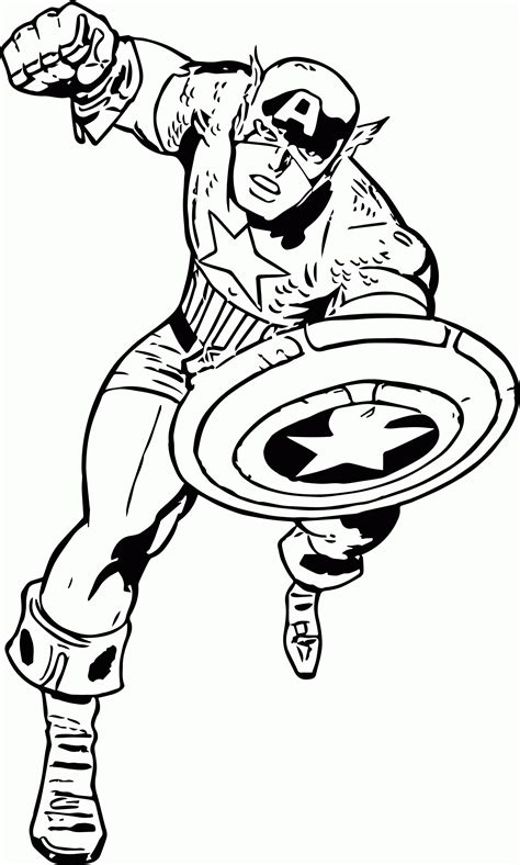 Captain America Face Coloring Coloring Pages