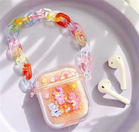 Cute Airpods Case With Keychain Cute Gummy Care Bears Airpods Case