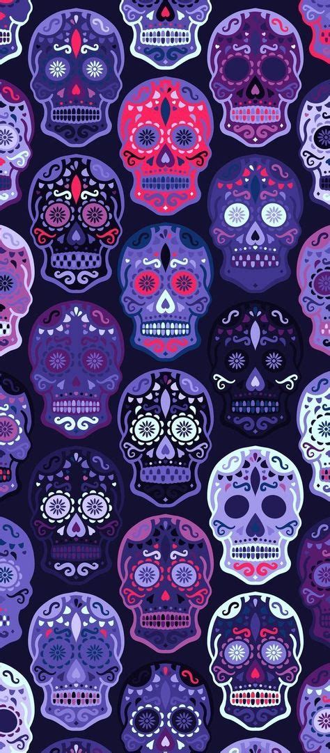 Skull Bone Purple Violet Pattern Design In 2020 Sugar Skull