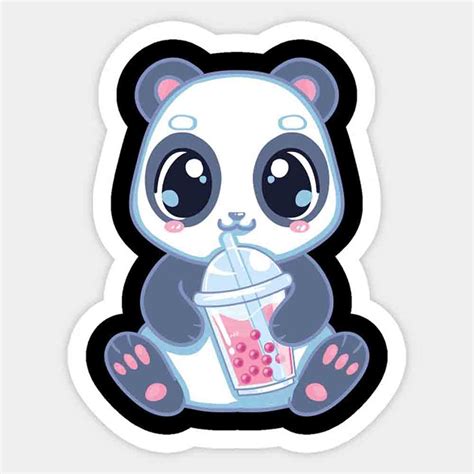 Buy Cute Panda Boba Bubble Tea Panda Bear Boba Drink Stickers Vinyl