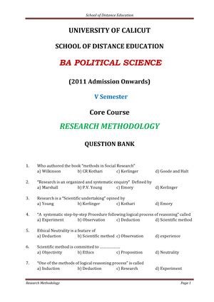 RM MCQs UPLOADINGB MCQ OF RM MULTIPLE CHOICE QUESTIONS Subject