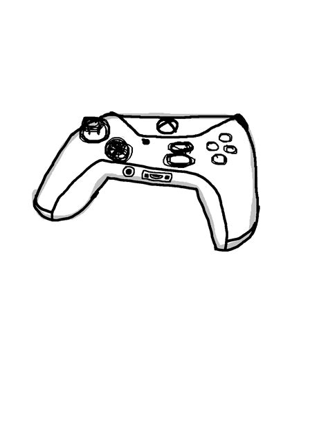 Xbox Controller Drawing Coloring Game Line Remote Template Sketch Ps4