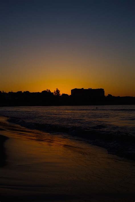 Dawn Seashore During Golden Hour Dusk Image Free Photo
