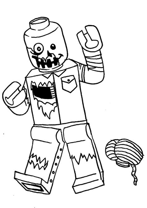 Lego Zombie Coloring Page - Free Printable Coloring Pages for Kids