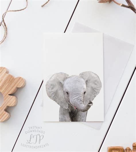 Elephant Print Baby Elephant Print Nursery Animal Printable Etsy