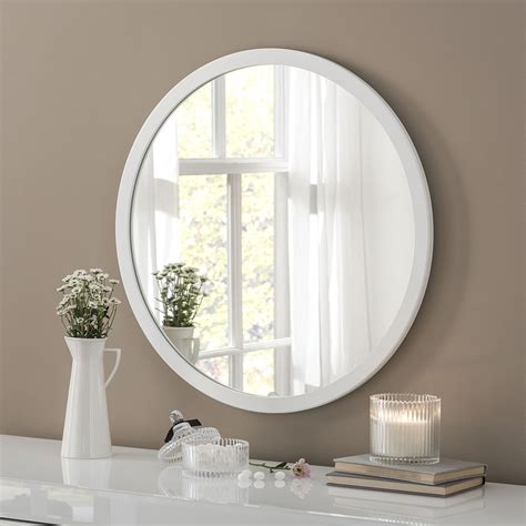 Round Wall Mirror White