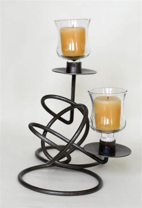 Mid Century Rare Twisted Knotted Steel Candle Holder Mcm Etsy Steel