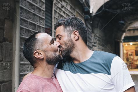 Portrait Of Two Gay Men Kissing Stock Photo Offset