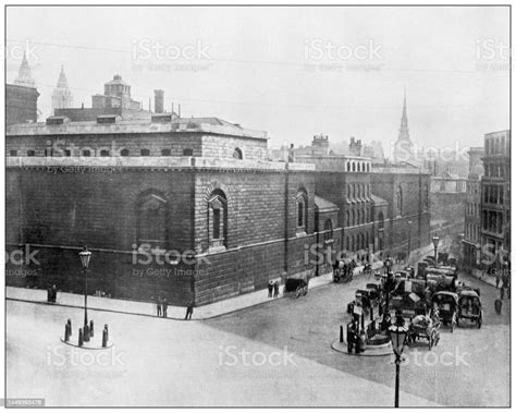 Antique Photograph Of London Newgate Prison Stock Illustration