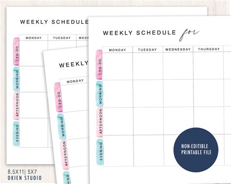 Basic Planner Printable Weekly Planner Goodnotes Digital Etsy