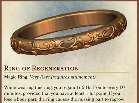Regeneration Ring Dnd Magic Ring Dungeons And Dragons Ts For