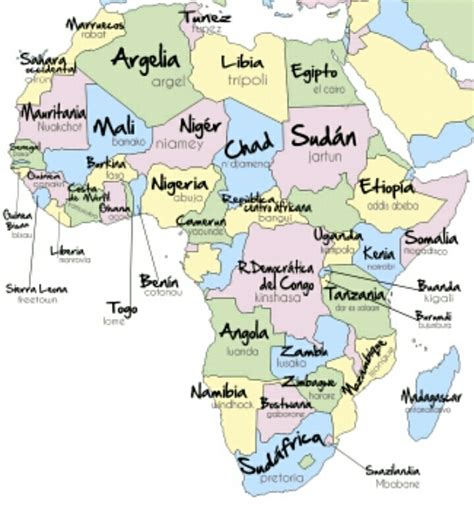 Lista Foto Division Politica De Africa Con Nombres Lleno