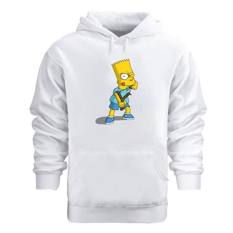 Bart Simpson Hoodie Bart Simpson Unisex Cotton Hoodie Etsy