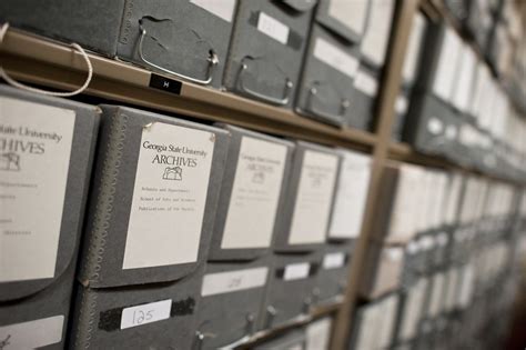 Library Rows Of Archival Materials That Are Preserved In The
