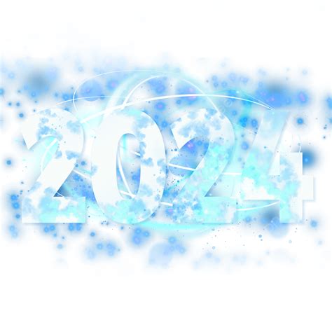 2024 New Year Greetings Blue Light Effect Two Thousand And Twenty Four