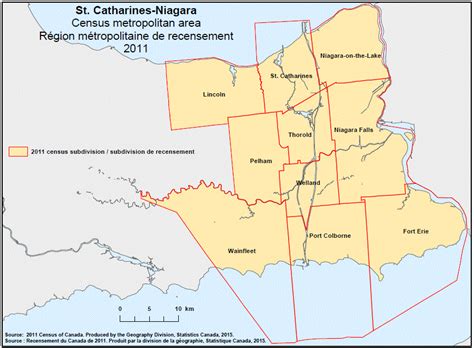 Geographical Map Of The 2011 Census Metropolitan Area Of St Catharines