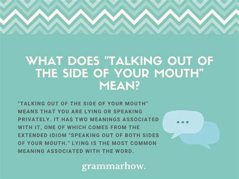Talking Out Of The Side Of Your Mouth Heres What It Means