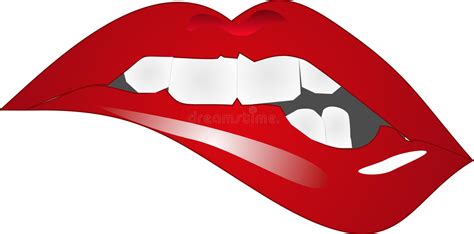 Biting Your Red Lips Illustration Stock Vector Image 8992606