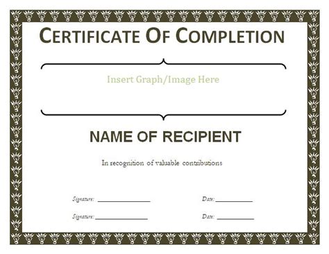 Certificate Of Completion Templates Professional Word Templates