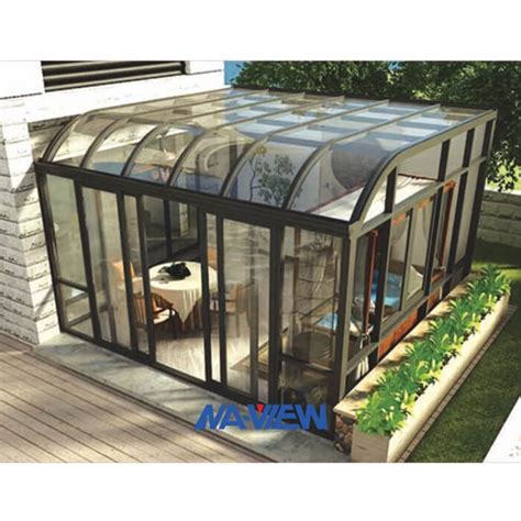 Curved Eave Glass Curved Roof Sunroom With Single Toughened Roof Glass