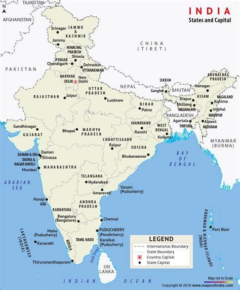 States And Capitals Of India On Map List Of Total India S Uts And