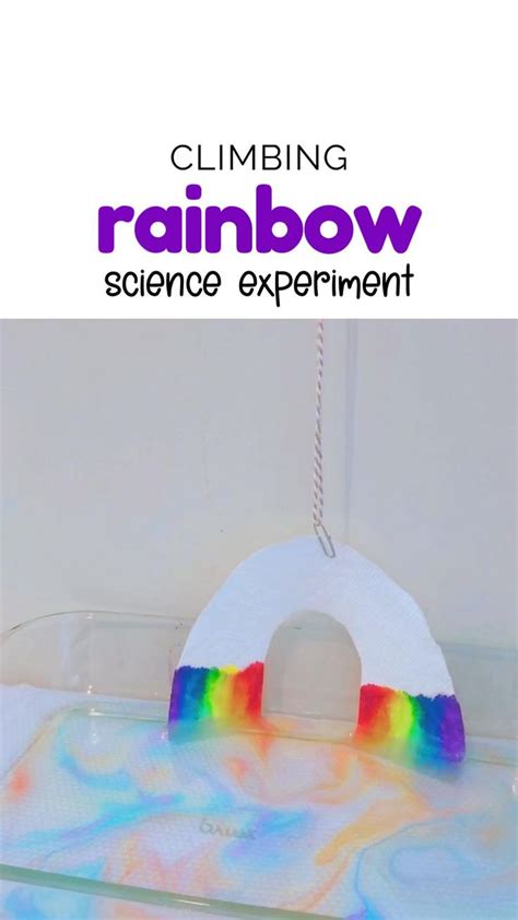 Climbing Rainbow Science Experiment For Preschoolers