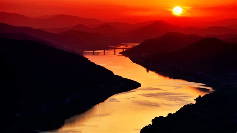 Landscape Sunset Sunlight River Nature Wallpapers Hd Desktop And
