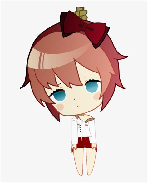 Ddlc Sayori Hanging Png To Ico Sayori Chibi With A Cookie Ddlc Png