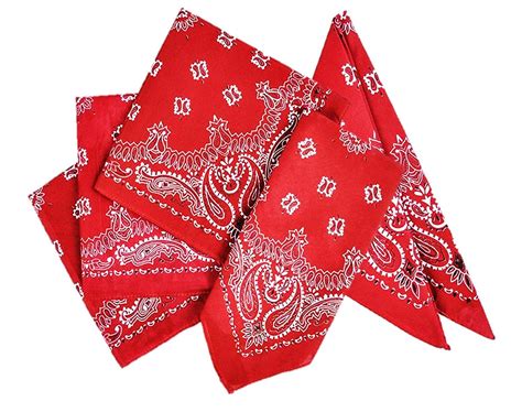 Play Kreative Red Cowboy Western Bandana 12 Pack Red Paisley Party