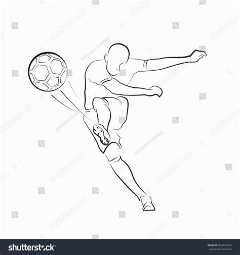 Soccer Player Kicking Ball Sketch