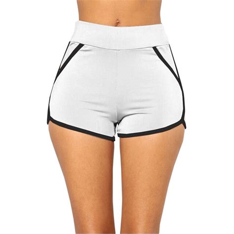 sexy women sports shorts running yoga gym jogging waistband workout high waist summer hot shorts