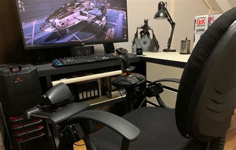 Chair Mounted Hotas Using A Tv Pole Mount Arm And Velcro Elitedangerous
