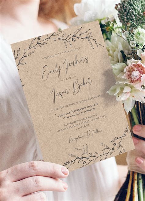 Receive your cards in as few as five business days. Download Printable Elegant Rustic Wedding Invitation PDF