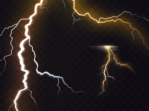 Premium Vector 3d Vector Realistic Illustration Of Thunderbolt