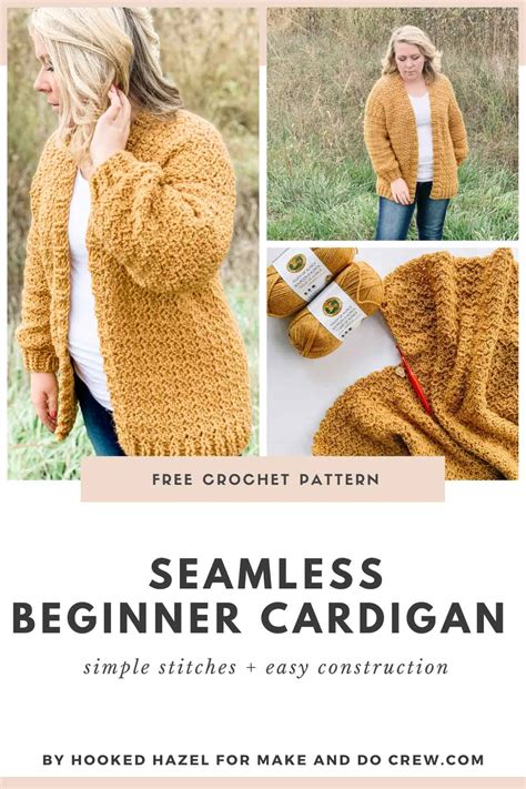 (Nearly) seamless crochet cardigan - versitile free pattern for beginners