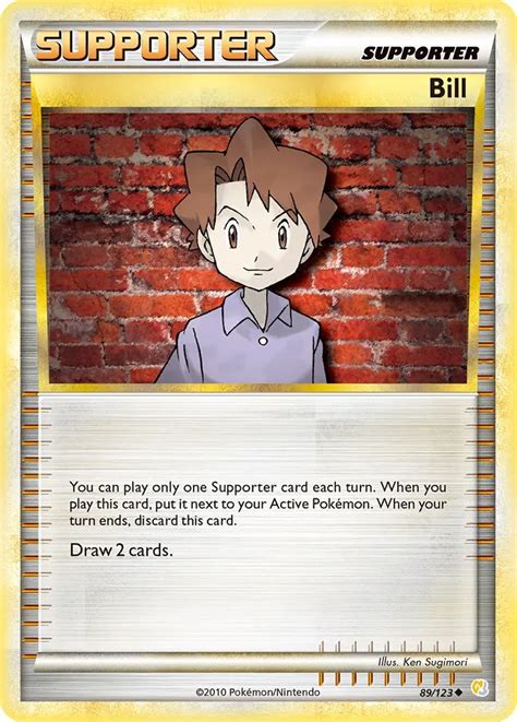 Pokémon Heartgold And Soulsilver Card 089 Bill Standard Arcade Game Cards