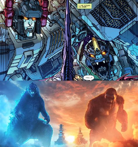 Godzilla And Kong Vs Metroplex And Trypticon By Mnstrfrc On Deviantart
