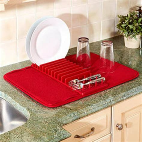 Cuisinart Dish Drying Mat With Rack Red