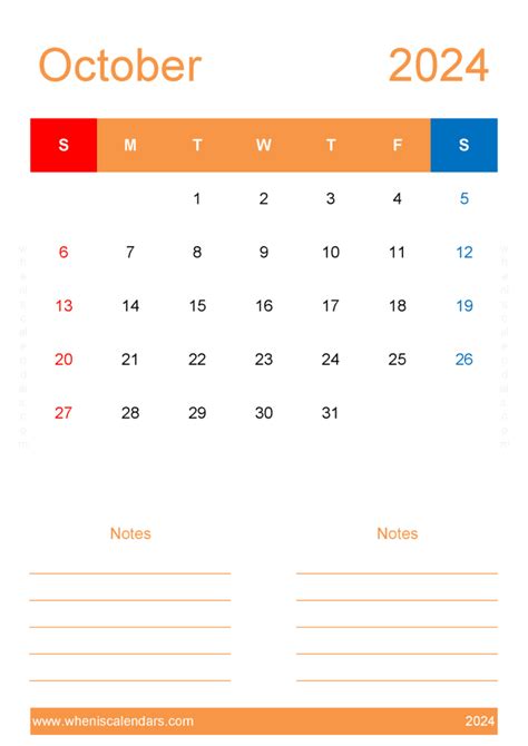 Printable October 2024 Calendar Free Monthly Calendar