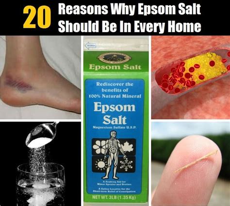 20 Mind Blowing Reasons Why Epsom Salt Should Be In Every Home Natural Health Health Remedies