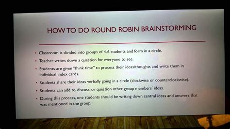 Round Robin Brainstorming Strategy Presentation Youtube