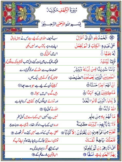 Surah Kahf 10 Ayat With Urdu Translation IMAGESEE