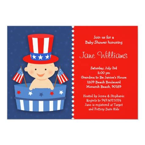 4th Of July Baby Shower Invitation Zazzle