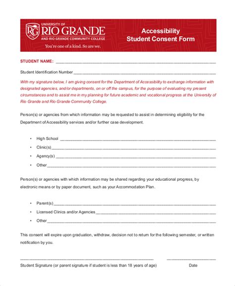 Free 11 Sample Student Consent Forms In Pdf Word